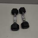 Fitvids Rubber Encased Hex Dumbbell, Style: 5LB Pair