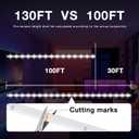 DAYBETTER LED Strip Lights 130ft Lights Strip for Bedroom, Desk, Indoor Room Bedroom Brithday Gifts RGB Decor with Remote and 24V Power Supply