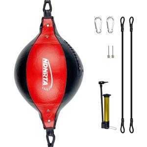 Double End Bag, (Classic Style Upgraded),Improve Reaction Speed, Boxing Equipment, Durable, Double End Punching Bags, Home Gym, Floor to Ceiling, for Boxing (Shipped from the U.S) (Black Red)