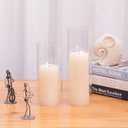 WGVI Hurricane Candle Holder Sleeve, Wide 4", Height 8", Clear Glass Cylinder Candleholder, Chimney Tube, Open Ended Candle Shade, 1 Piece