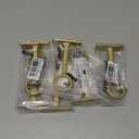 HOJLKLD Ceiling-Mount Curtain Rod Brackets, Heavy Duty Ceiling and Wall Curtain Rod Holder for 1 Inch Drape Pole (Gold (Set of 6))