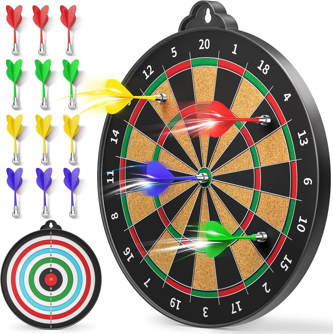 Magnetic Dart Board for Kids Indoor Outdoor Kids Games and Party Games, Christmas Birthday Gifts Toys for Boys Age 3-12