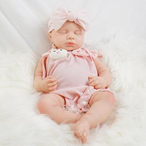 Reborn Baby Dolls That Lifelike -18.5 inch Full Body Silicone Sleeping Baby Girl Handmade Face Realistic Body Details for Children Gift (Ailsa-ivory White)