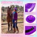 Hercicy 36 Pcs 18 Set Western Cowboy Hat and Paisley Bandana for Women Men Neon Sparkly Mafia Party Decor Adult Colorful Gangster Hats for Cosplay Music Disco 80's Party Props Favors