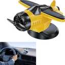 Solar-Powered Moving Airplane Car Decor  Solar Helicopter Planes Dashboard Ornament, Car Interior Accessory Auto-Rotating Suitable for Car Office Home Decor Xmas New Year Birthday Gift (Yellow)