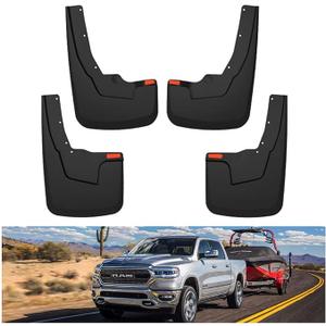 Kiwi Master No Drill Mud Flaps for 2019-2024 Dodge Ram 1500 with Fender,    Front & Rear Splash Guards, 4 Pcs Set