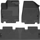 Husky Liners Weatherbeater Floor Mats | Fits 2022-2026 Nissan Pathfinder & Infiniti QX60 | Front & 2nd Row, 3-pc Black - 95701