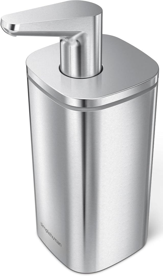 simplehuman 10 oz. Pulse Pump, Liquid Soap Dispenser, Drip Free Hand Soap Pump, Brushed Stainless Steel