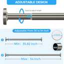AIZESI Brushed Stainless Steel Tension Shower Curtain Rod 36-53" No Drill