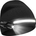 Rotibox Headlamp Beanie with Light Camping Accessories Gear Head Light Flashlight for Running, Fishing, Hiking -Black