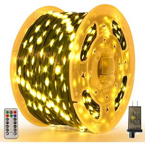 Christmas Lights 1200 LED 394 FT, IP67 Waterproof Christmastree Lights with 8 Modes, Remote Control 3 Timers & Memory Function Xmas Decorations for House and Holiday (Warm White)