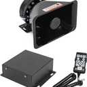 9200E Amplifier Police Siren & Black Siren Speaker,DC12V 100W Multi-Tones Wired Handheld Microphone Loudspeaker Emergency Warming PA System for Truck Vehicles