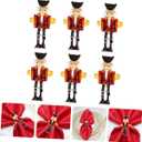 Operitacx 6pcs Nutcracker Shape Napkin Rings, Nutcracker Napkins Napkin Buckle for Christmas Table Dinner Setting
