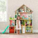Delta Children Deluxe Maui Dollhouse - Large 4-Story Dollhouse with 12 Rooms Includes 50 Accessories - Working Elevator, Wave Slide, Lights/Sounds - Fits 12-inch Dolls - Pretend Play Gift for Ages 3+