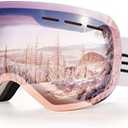 FONHCOO Ski Goggles for Men Women, Anti-Fog OTG Snow Snowboard Glasses with Detachable Lens for Skiing Skating, UV Protection