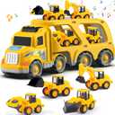 Veslier Construction Truck Toys for Boys Girls Age 1 2 3 4 5 6 Years OldCarrier Transport Trucks for Kids 1-3 3-5 Year OldChristmas Birthday Gift Toddler Toys.