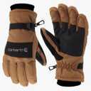 Carhartt Men's Waterproof Insulated Knit Cuff Glove, Brown Black, M