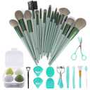 Makeup Brushes 30 Pcs Makeup Kit,Foundation Brush Eyeshadow Brush Make up Brushes Set (Green, 30 Piece Set)