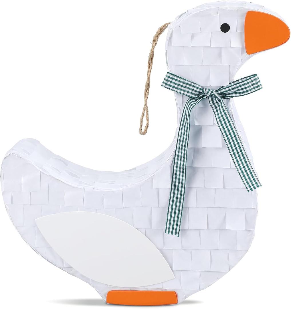 Soulchen 13 x 11. 5 x 4 Inch One Silly Goose Piata Farm Animal Piata for Birthday Decoration, Funny Goose Party Decoration for Adults Birthday Baby Shower Party Supplies