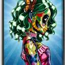 Stupell Industries Bold Style Detailed Tattooed Girl Green Hair Butterfly, Design by Nicholas Ivins (16L" x 20W")