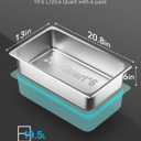 ZeroPone 6 Pack Hotel Pans, Full Size 6" Deep Stainless Steel Steam Table Pan, 20.8" L x 12.8" W 22 Gauge Metal Commercial Catering Food Pans Anti Jam Food Storage Containers