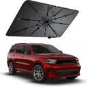 Windshield Sun Shade for Dodge Durango 20002026, Foldable Umbrella Sunshade with 100% UV Block, Multi-Layer Heat Insulation, Reinforced 10-Rib Frame, Keeps Car Cooler, Summer Car Accessory