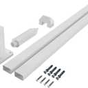 INFRANGE 1 Set Vinyl Picket Fence Panels White 84''Wx36''H PVC Decorative Fencing Barrier for Outdoor Porch Patio Backyard Garden Pool with 34 Pickets Curved