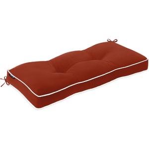 Favoyard Outdoor Bench Cushion 36 x 14 Inch Water-Resistant & 3-Year Fade Resistant Patio Furniture Cushions Tufted Garden Seat Pads for Indoor/Outdoor Porch Sofa Settee Couch with Ties, Red