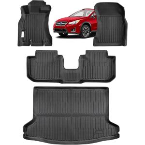 Floor Mats & Cargo Liner for Subaru Crosstrek 2016-2017, for XV Crosstrek 2013 2014 2015, Custom for Impreza 2012-2016 Car Accessories,All Weather TPE Carpet Trunk Mat 4Pcs