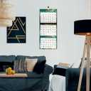 6 x Calendar 2026-2027 - 3 Month Wall Calendar Vertical Display (Folded in a Month), April 2026 - July 2027, 11" x 26", 3 Month Calendar, 2026-2027 Wall Calendar with Thick Paper, To-do & Notes - Green