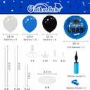 Graduation Decorations - 4 Set Balloon Stands, Class of 2026 Congrats Grad Table Centerpieces for Graduation Party Supplies(Blue & Black)