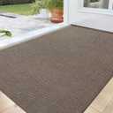DEXI Indoor Door Mat 24x36, Washable Entrance Mats with Non Slip Rubber Back, Ultra Thin Entryway Mats Absorbent Dirt Carpper Front Back Doormat for Entry Floor Inside Home, Brown
