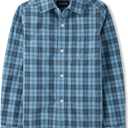The Children's Place Boys Long Sleeve Button Down Shirts (X-Large, Pearl Blue Plaid)