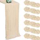 6 Pack Beige Cheesecloth Table Runner 10FT Boho Cheese Cloths Gauze Fabric Table Runners 120 Inch Rustic for Cheesecloth Wedding Birthday Party Baby Shower Holiday Decorations