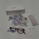 EYEURL 4-Pack Round Reading Glasses for Women Men Neck Hanging Small Blue Light Glasses Retro Round Computer Glasses With Spring Hinges TR90 Lightweight Readers for Women 2.5