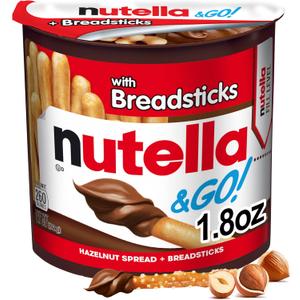 Nutella & Go! Hazelnut Spread with Breadsticks, On-the-Go Snack Cups, Snack Packs, 1.8 oz, 24 Packs, BB Date: 10/27/2026