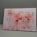 Modern Delicate Pink Gold Roses Canvas Wall art Flower Reflecting In Grey Marble Picture Wall Decor Poster Print Artwork for Living Room Bedroom Woman Room Home Decoration (24"L x 16"W)