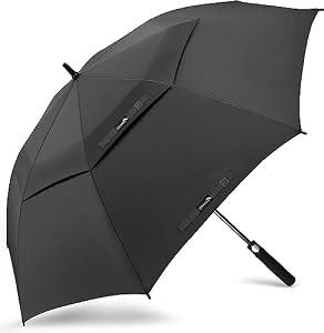 ZOMAKE Golf Umbrella, Large Windproof Heavy Duty Umbrellas 62in, Black