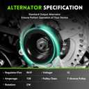 11390N New Alternator Replacement for 2.4L Honda Accord 2008-2012, Acura TSX 2009 2010 2011 2012 2013 2014, 130A, 12V, 7-Groove Pulley, 11390, 1042105890, 12870