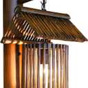 Vintage Wall Sconce Lamp Japanese Style Rural Bamboo Wood Wall Light Fixture Interior Decoration Wall Lamp for Hallway, Corridor, Stairs,Hotel
