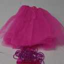 4th of July Tutu Costume Set American Patriotic Pom Pom Headband Layered Tulle Heart Sunglasses Necklaces for Women (Large, Pink)
