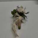 Wedding Bouquets for Bride Bridesmaid,White Champagne Artificial Roses Flowers for Wedding Church Decoration (7.5in)