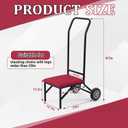 DaisyInner Heavy Duty Stacking and Banquet Chair Dolly Hand Truck with Oversized Rubber Wheels and Orange Cushion for 8-10 Chairs Coated Iron Transport Cart for Events Party Hotels Church (Red)