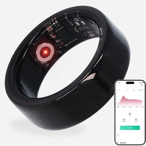  Smart Ring Fitness Tracker with Touch Key for Remote Photography and Swimming Stainless Steel Health Monitor with 16mAh Battery for Android IOS, Size: 13