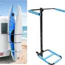 ALMULOO RV Hitch Mount Kayak Rack Fits up to 12'' Kayaks Vertical Standing Kayak Carrier 2'' Hitch Receiver Height Adjustable 150LBS for RV Truck SUV Steel
