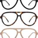 AMOMOMA 3 Pack Retro Oversized Aviator Reading Glasses for Women Men,Classic Large Reader Blue Light Computer Frame AM6111