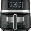 Cuisinart Air Fryer, 4.5-Quart Basket Fryer with 4 Cooking Functions to Air Fry, Roast, Bake, and Keep Warm, 4 Airfryer Presets, Dishwasher-Safe Parts, AIR-160NAS, Stainless Steel & Black, 4.5 Qt. Window