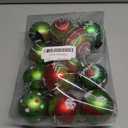 12pcs Christmas Ornaments Balls - 2.4Inch Glittering Hanging Christmas Tree Balls - Red Green Plastic Swirl Candy Cane Ball for Xmas Tree Decorations - Home Indoor Holiday Party Decorations