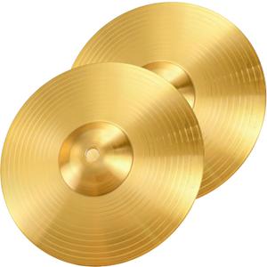 Foraineam 2 Pieces 8-Inch Splash Cymbal Classic Drums Cymbals Percussion Instrument Golden Practice Drum Cymbal for Drum Set