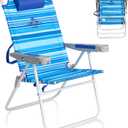 SUNNYFEEL Tall Folding Beach Chair Lightweight, Portable Sand Chair for Adults Heavy Duty 500 LBS with Cup Holders, Foldable High Camping Lawn Chairs for Camp/Outdoor/Picnic/Concert/Sports